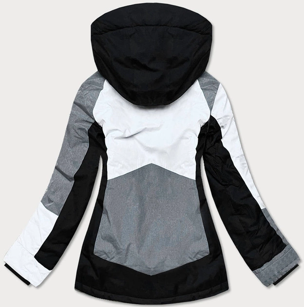 DAMSKA KURTKA ZIMOWA NARCIARSKA CZARNO-BIAŁA (B2359)