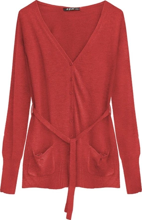 SWETEREK WIĄZANY W TALII CZERWONY (1538)