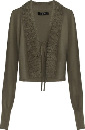 KRÓTKI WIĄZANY SWETEREK BRĄZOWY (1577)