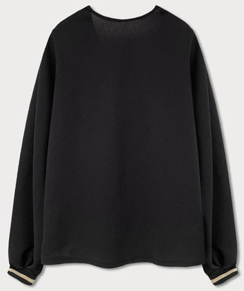 BLUZKA DAMSKA ZE ZŁOTYM NADRUKIEM CZARNA (9386)