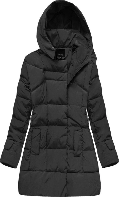 KURTKA Z KAPTUREM I KIESZENIAMI CZARNA (X1266X)