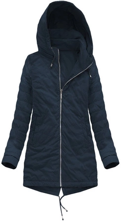DWUSTRONNA PARKA Z KAPTUREM GRANATOWA (W0231BIG)