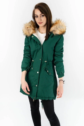 DWUSTRONNA PARKA ZIELONA-ECRU (B507)