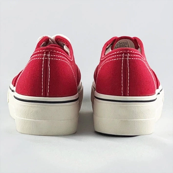 Sznurowane tenisówki na grubej podeszwie czerwone (aw020304)