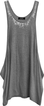 BAWEŁNIANY KOMPLET TUNIKA+BLUZKA CIEMNOSZARY (1196)