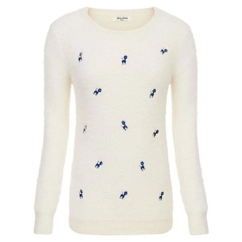 MIĘKKI SWETER W KOTKI ECRU (Y1202)