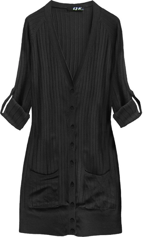 DŁUGI KLASYCZNY SWETEREK CZARNY (1546)