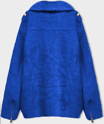 Krótka wełniana kurtka alpaka chabrowa (553)