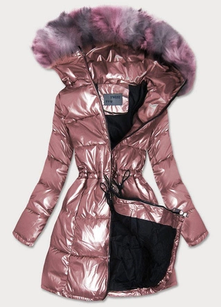METALICZNA KURTKA ZIMOWA DAMSKA RÓŻOWA (B9528)