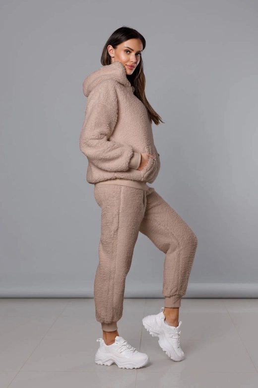 Ciepły komplet dresowy damski miś beżowy (YP-1104)