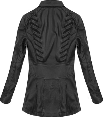 DŁUŻSZA KURTKA Z WSTAWKAMI CZARNA (5257BIG)