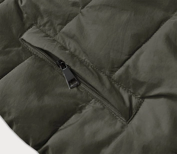 ASYMETRYCZNA KURTKA DAMSKA OVERSIZE KHAKI (1535)
