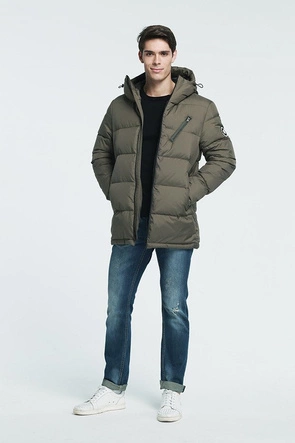 KURTKA ZIMOWA Z PUCHEM NATURALNYM KAKAOWA (5011)