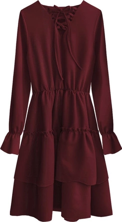 SUKIENKA Z WIĄZANYM DEKOLTEM BORDOWA (511ART)