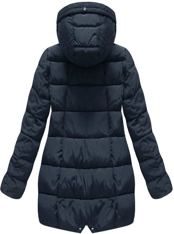 PIKOWANA KURTKA Z KAPTUREM GRANATOWA (R1050)