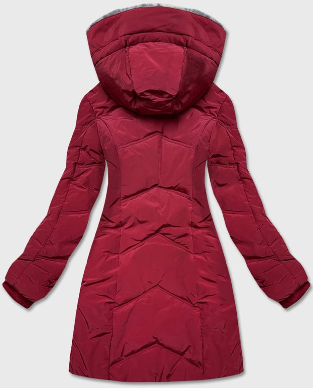 KURTKA ZIMOWA DAMSKA Z KAPTUREM BORDOWA (M-21311)