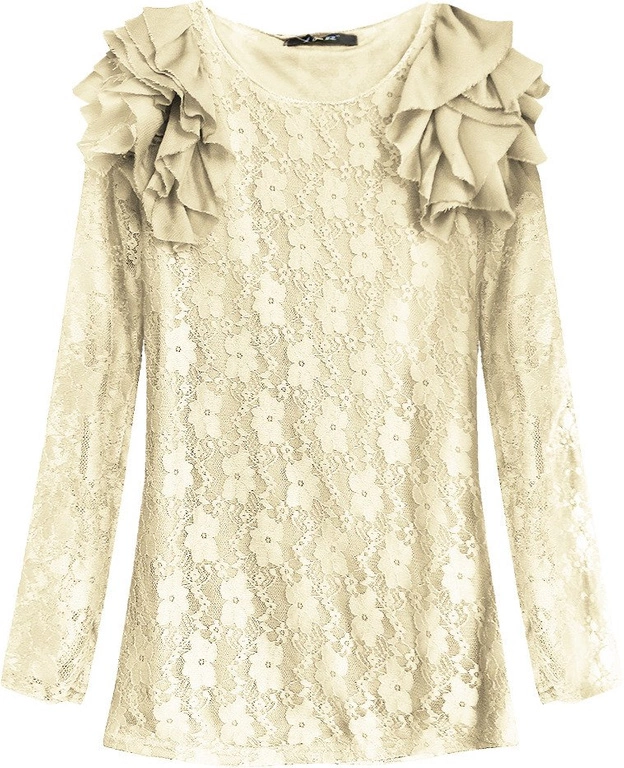 KORONKOWA BLUZKA W KWIATY ECRU (3660)