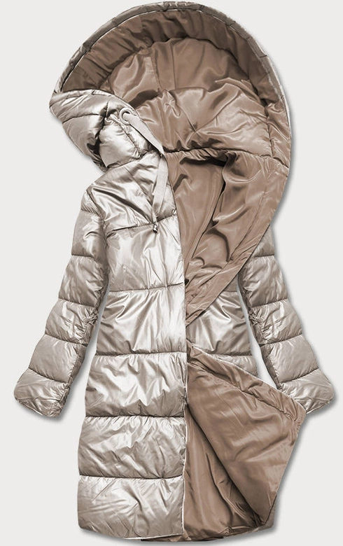 DŁUGA DWUSTRONNA KURTKA ZIMOWA BEŻOWY/CAMEL (L22-9852-63/301)