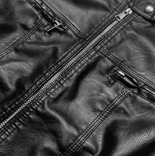 Kurtka ramoneska ze stójką czarna (11Z8010)