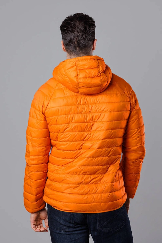 Pikowana kurtka męska z kapturem pomarańczowa (HM112-22)