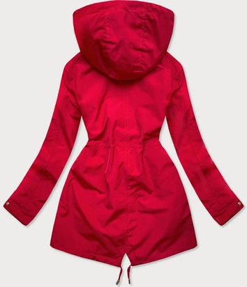 Dwustronna kurtka parka damska czerwona (w580)