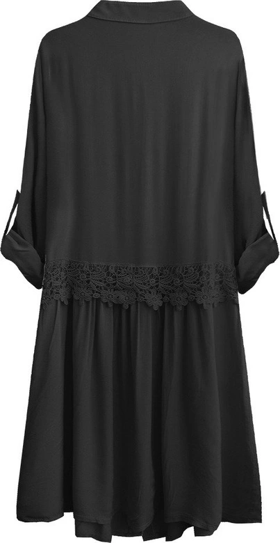 BAWEŁNIANA SUKIENKA KOSZULOWA CZARNA (307ART)