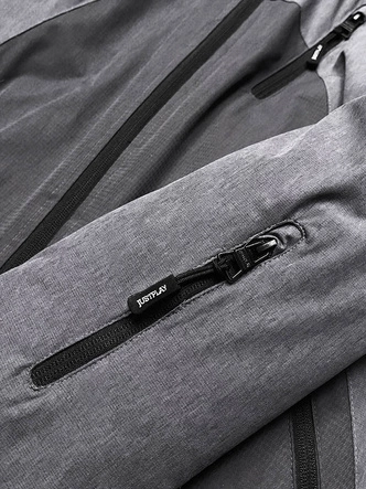 DAMSKA KURTKA NA NARTY SZARY/MELANŻ (B2353)