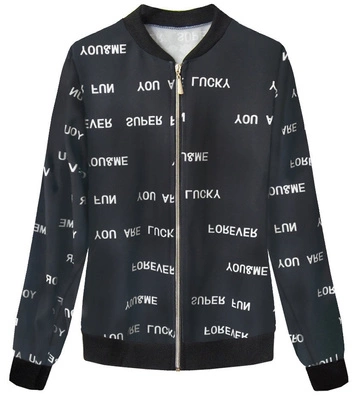 CIENKA BLUZA TYPU BOMBER CZARNA (261/2ART)