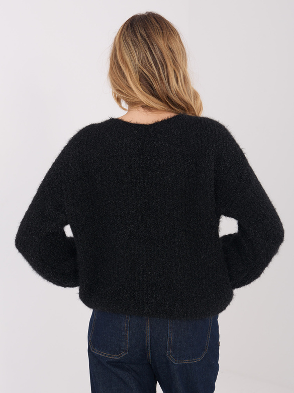 Damski sweter z bufiastymi rękawami Goodlookin czarny (1612)