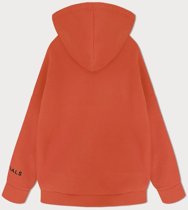 Gruba bluza damska kangurka pomarańczowa (22936)