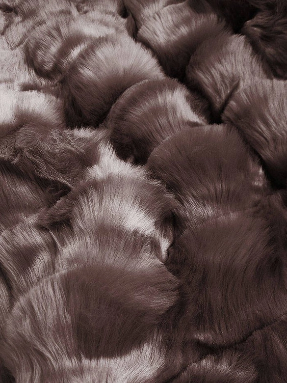 DŁUGA KAMIZELKA ZE SZTUCZNEGO FUTRA BRĄZOWA (102#)