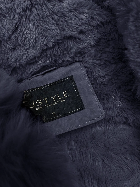 Krótka parka zimowa na futerku granatowa (16M9062-215)