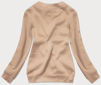 BLUZA DRESOWA DAMSKA ZE ŚCIĄGACZAMI CIEMNOBEŻOWA (W01-6)