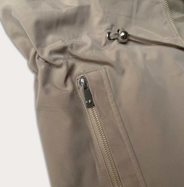 Cienka kurtka z ozdobną podszewką J Style beżowa (16M9252-62)