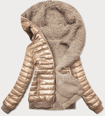 DWUSTRONNA KURTKA DAMSKA BARANEK BEŻOWA (H-989-22)