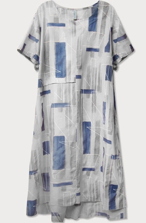 BAWEŁNIANA SUKIENKA OVERSIZE SZARA (340ART)