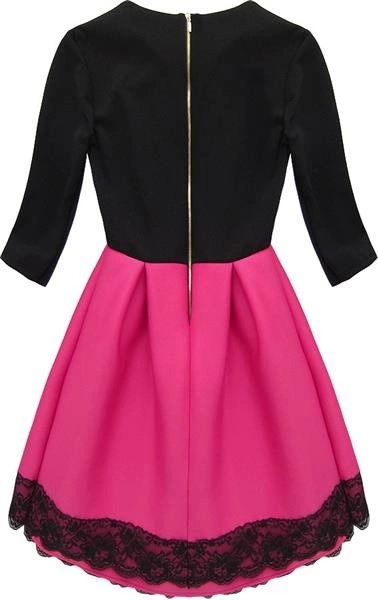 SUKIENKA NEOPRENOWA Z KORONKĄ CZARNO-AMARANTOWA (LABO)