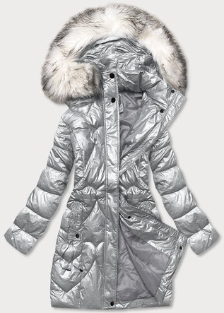 TALIOWANA KURTKA ZIMOWA DAMSKA SZARA (16M9051-92)