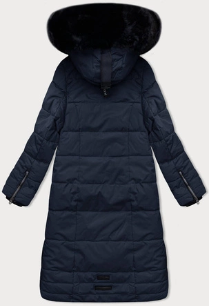 Gruba zimowa kurtka damska z torbą na zakupy Navahoo granatowa (FAHMIYAA)