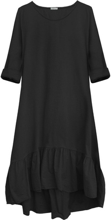 BAWEŁNIANA SUKIENKA OVERSIZE CZARNA (403ART)