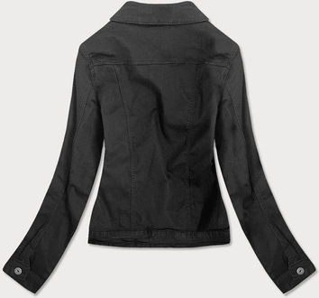 Taliowana jeansowa kurtka damska czarna (f2331)