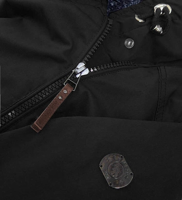 Wodoodporna parka damska czarno-szara (m-923)