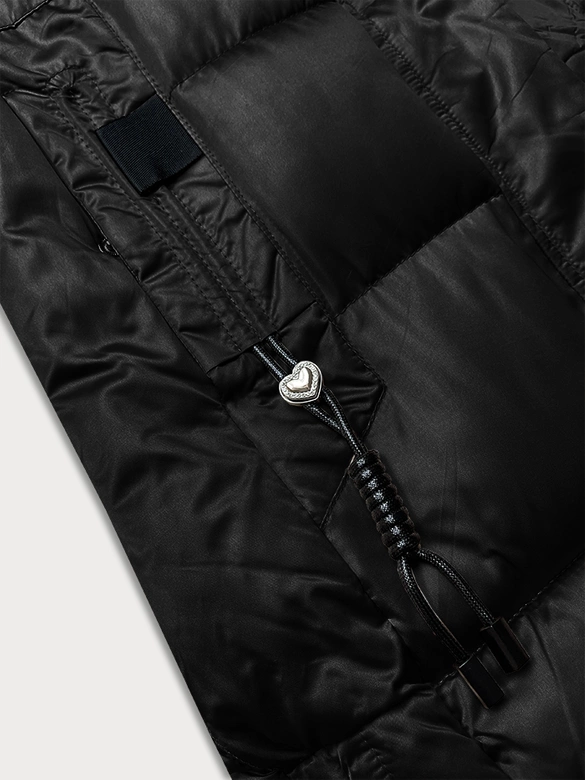 Pikowana kurtka zimowa S'west czarna (B8266-1)