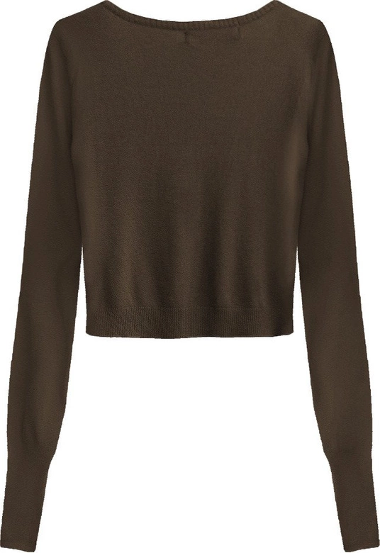 KRÓTKI ZDOBIONY SWETEREK CIEMNOBRĄZOWY (1550)