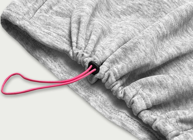 Krótka bawełniana bluza dresowa damska szara (26031)