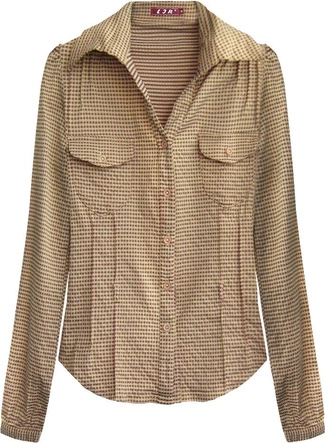 KOSZULA Z DŁUGIM RĘKAWEM ŁOSOSIOWA (X1008X)