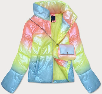 OPALIZUJĄCA DAMSKA KURTKA Z TOREBKĄ RAINBOW (AG3-07)