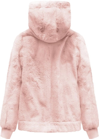 PLUSZOWA KURTKA Z KAPTUREM PUDROWY RÓŻ (2019)