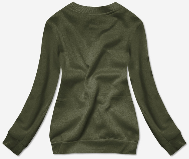 Bluza dresowa damska ze ściągaczami oliwkowa (W01-29)