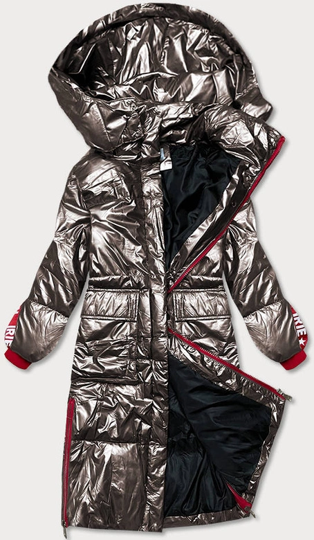 ZIMOWA KURTKA DAMSKA Z KONTRASTOWYMI ŚCIĄGACZAMI CAPPUCCINO (1917)